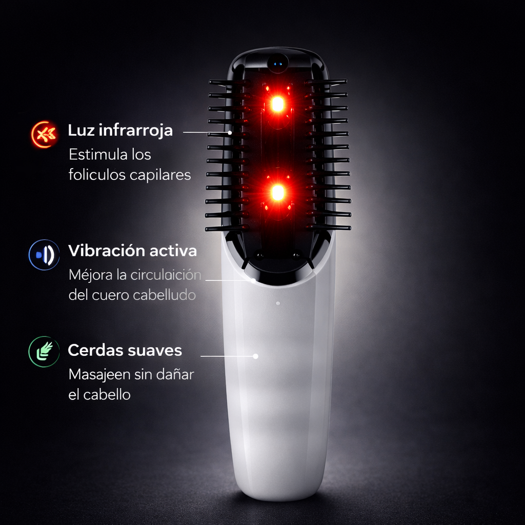Cepillo Anticaída con luz infrarroja y vibración